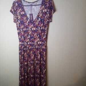 Lascana Dress Women 38 6 Short Sleeve Soft Stretch Floral Colorful